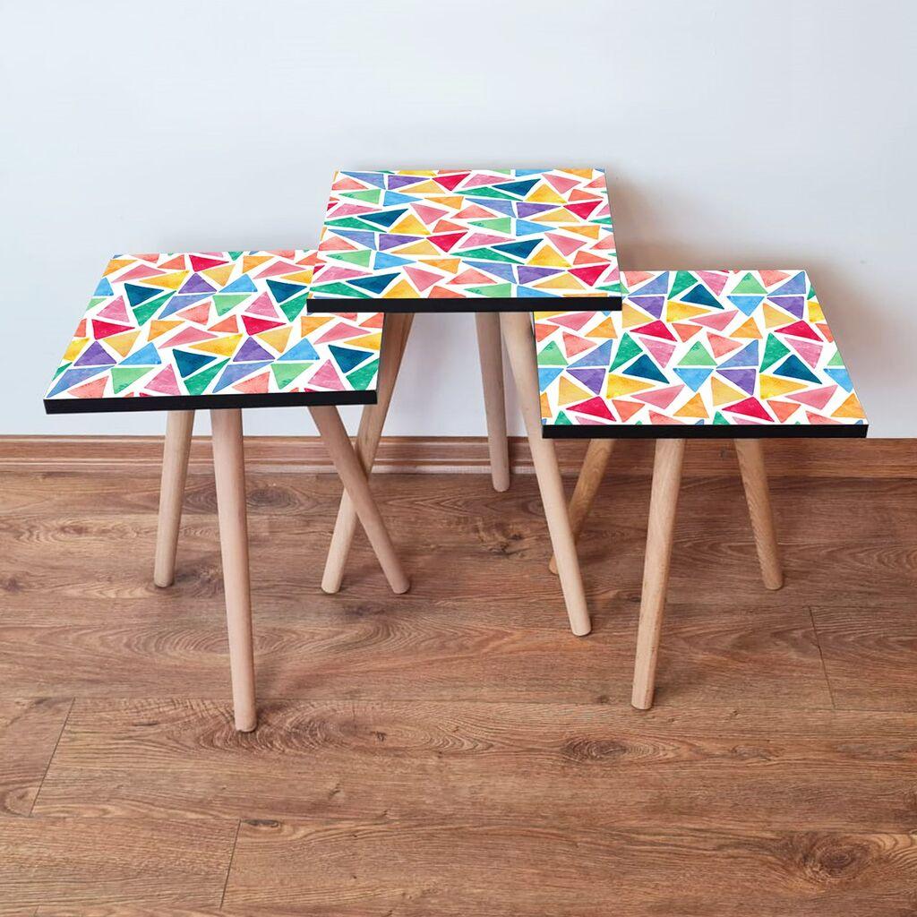 Hanah Home set stolića za kafu 3Shp16, 3 dijela, šareni