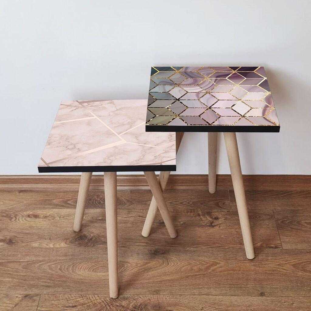 Hanah Home set stolića za kafu 2Shp242, 2 dijela, šareni