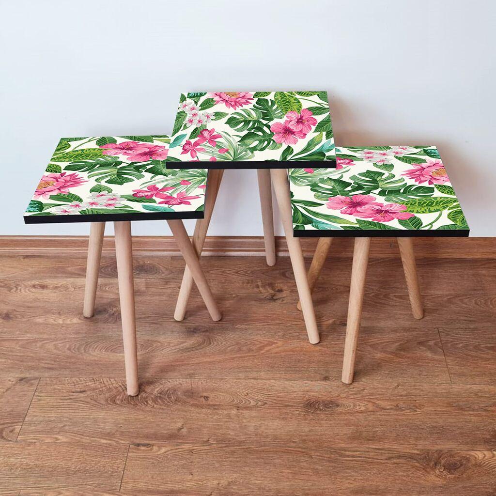 Hanah Home set stolića za kafu 3Shp192, 3 dijela, šareni