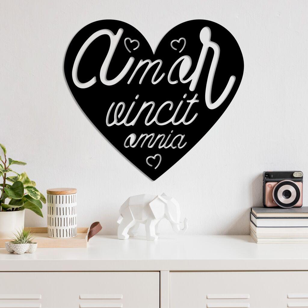 Wallity Zidna dekoracija Omnia Vincit Amor 3, 56 x 50 cm,  Crna
