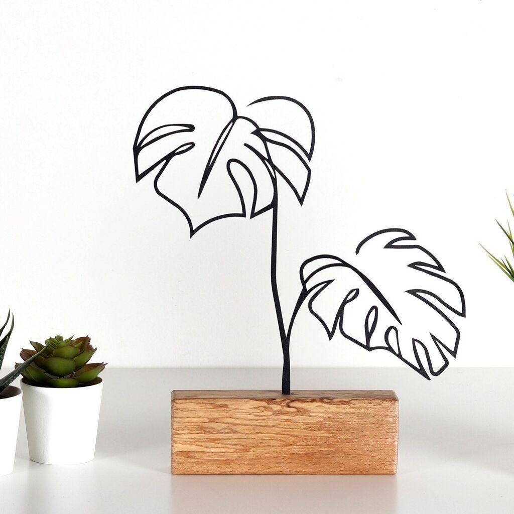 Aberto Design Dekoracija u obliku listova, 17x30x3,5 cm, crna