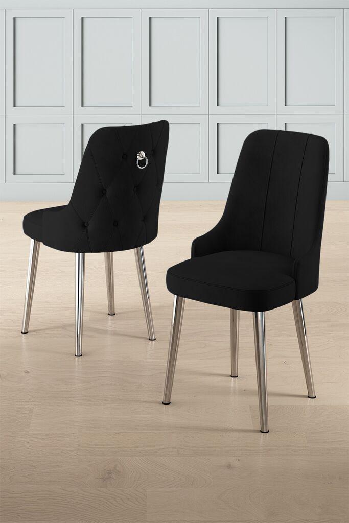 Hanah Home Newa set stolica, 46x94x46 cm, 6 dijelova, Crna i srebrna boja