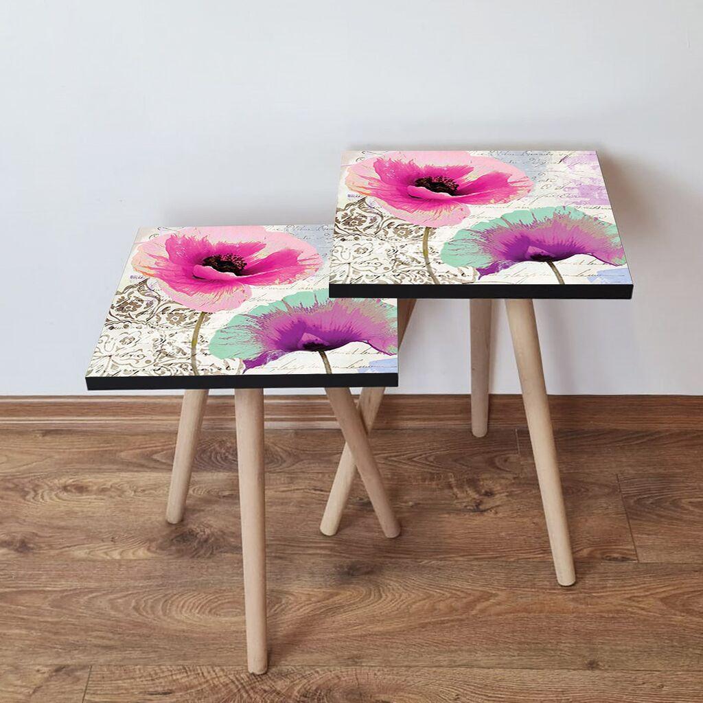 Hanah Home set stolića za kafu 2Shp459, 2 dijela, šareni