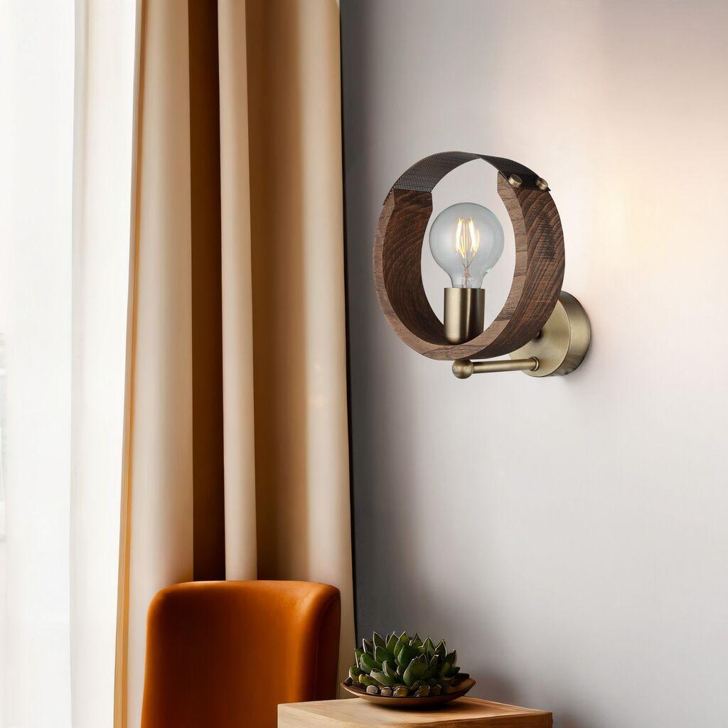Opviq Zidna lampa Manya-52-19, 10x10x3.5cm, 25cm, IP20, Zlatno-smeđa boja