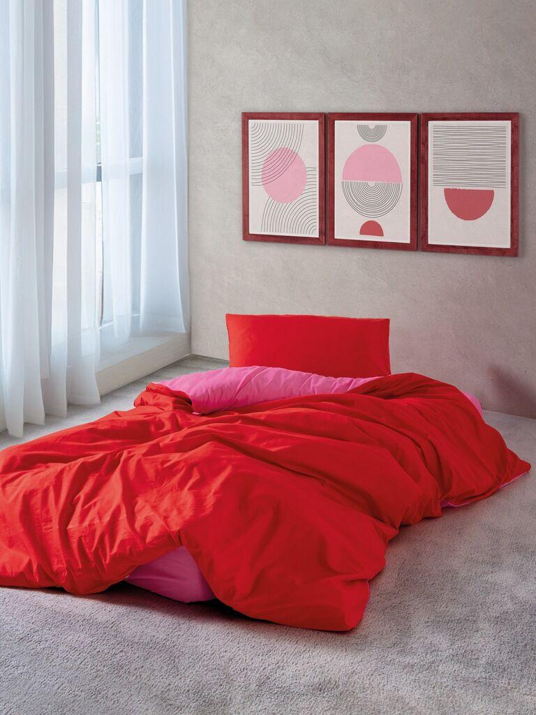 L'essentiel Maison set posteljine žalfija, 160x220 cm, crvena