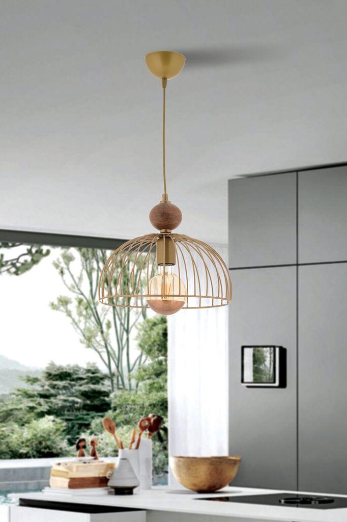Opviq Luster Dorris Wood, 30cm, IP20, zlatna boja
