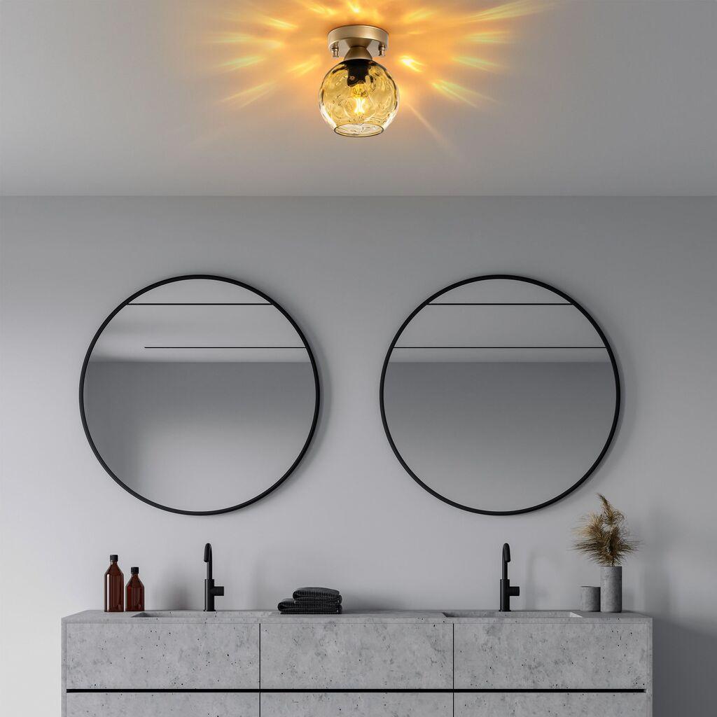 Opviq Zidna lampa Benek-15-14384, 15x15x18cm, IP20, Zlatna boja
