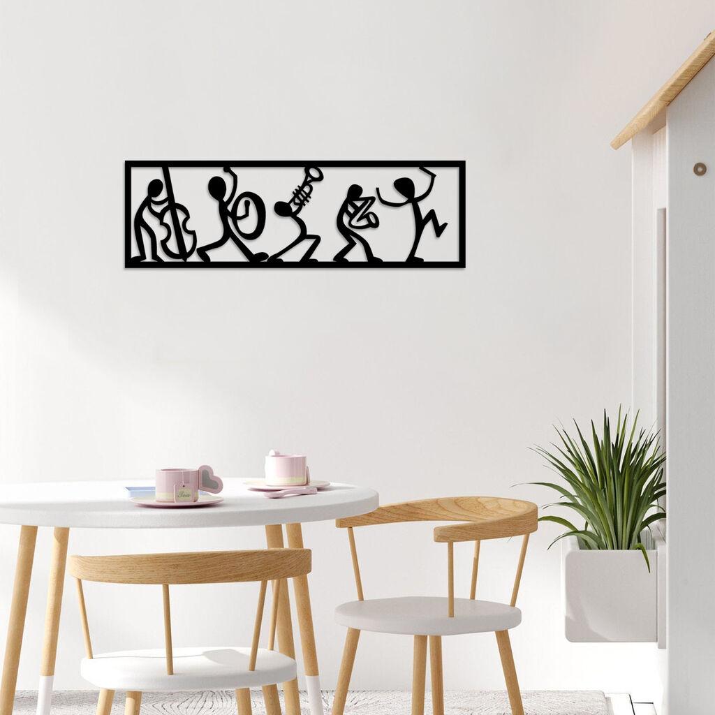 Wallity Zidna dekoracija Musicians, 60x19cm, Crna