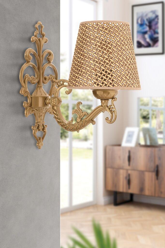 Opviq Claire Hazeran zidna lampa, 15x10x13cm, IP20, bež-zlatna boja
