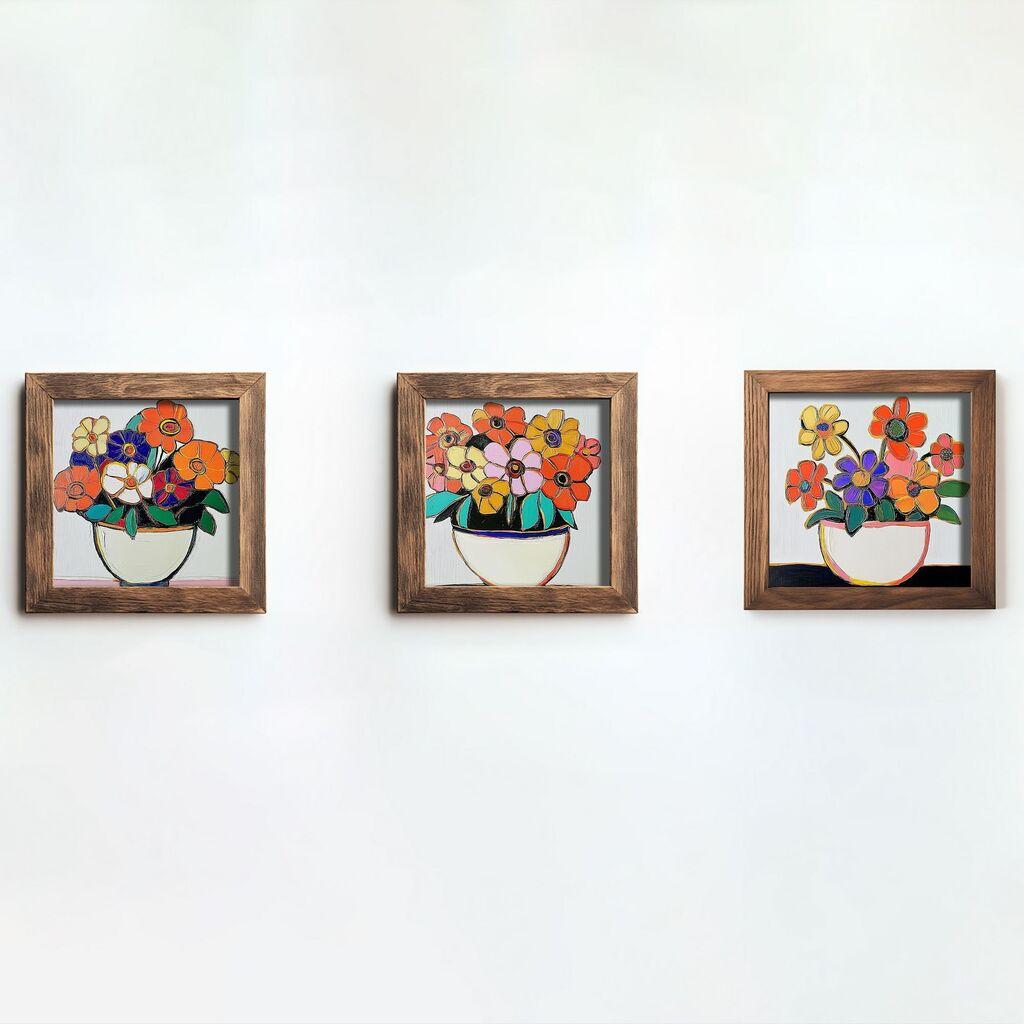 Wallity Slika UKZM065, 3 dela, 16 x 16 x 2 cm