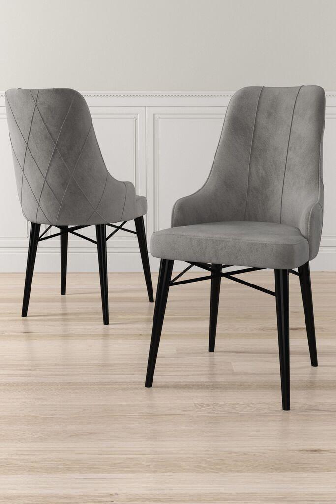 Hanah Home set stolica Neta, 46x95x42 cm, 2 dijela, sivo-crna