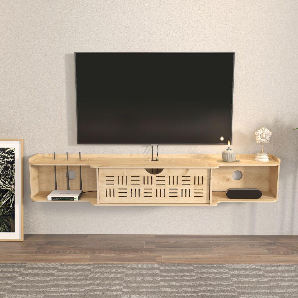 Hanah TV komoda od pare, 140x25x25 cm, hrast