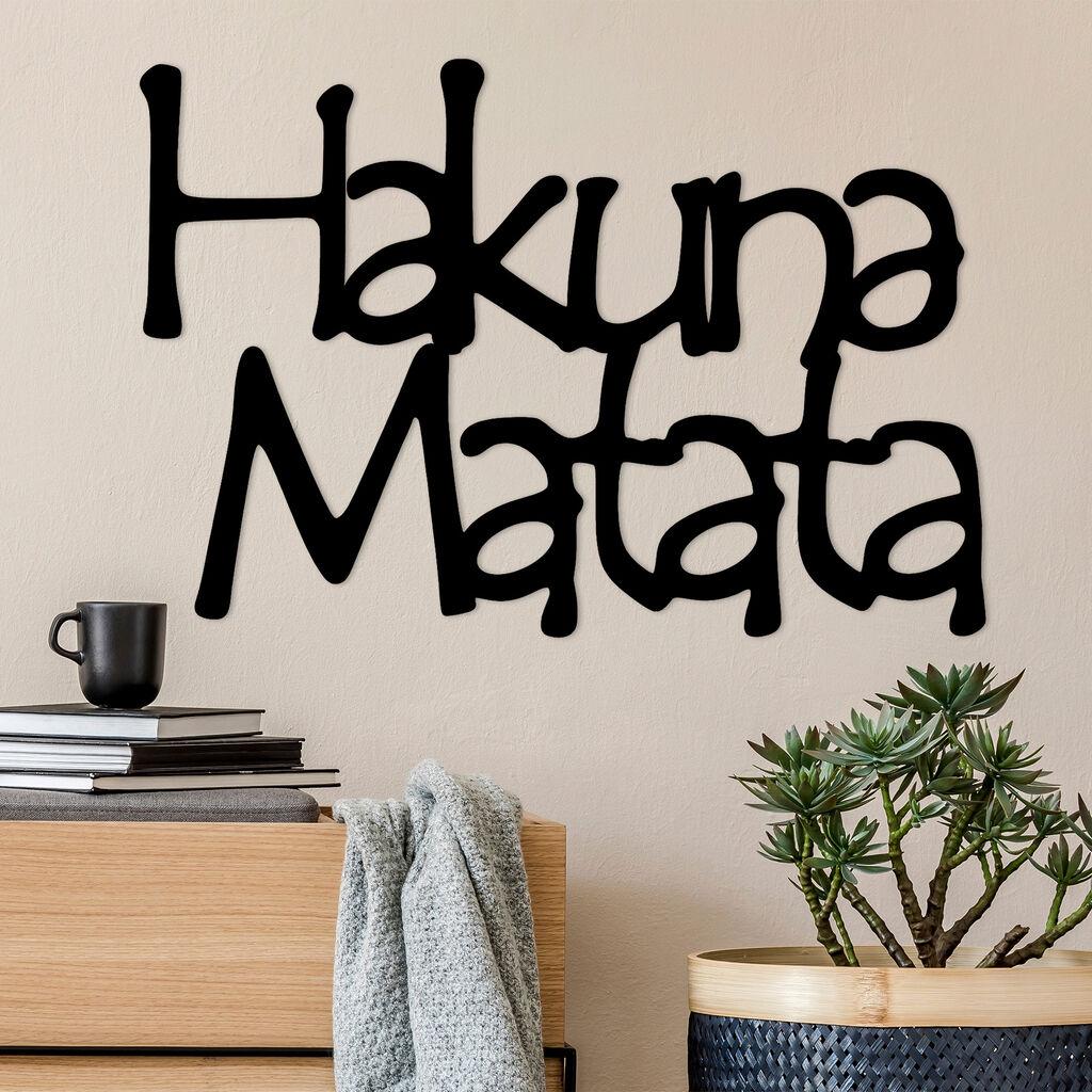 Wallity Zidna dekoracija Hakuna Matata 8, 69x1.5x47 cm, 1.2 mm, Crna