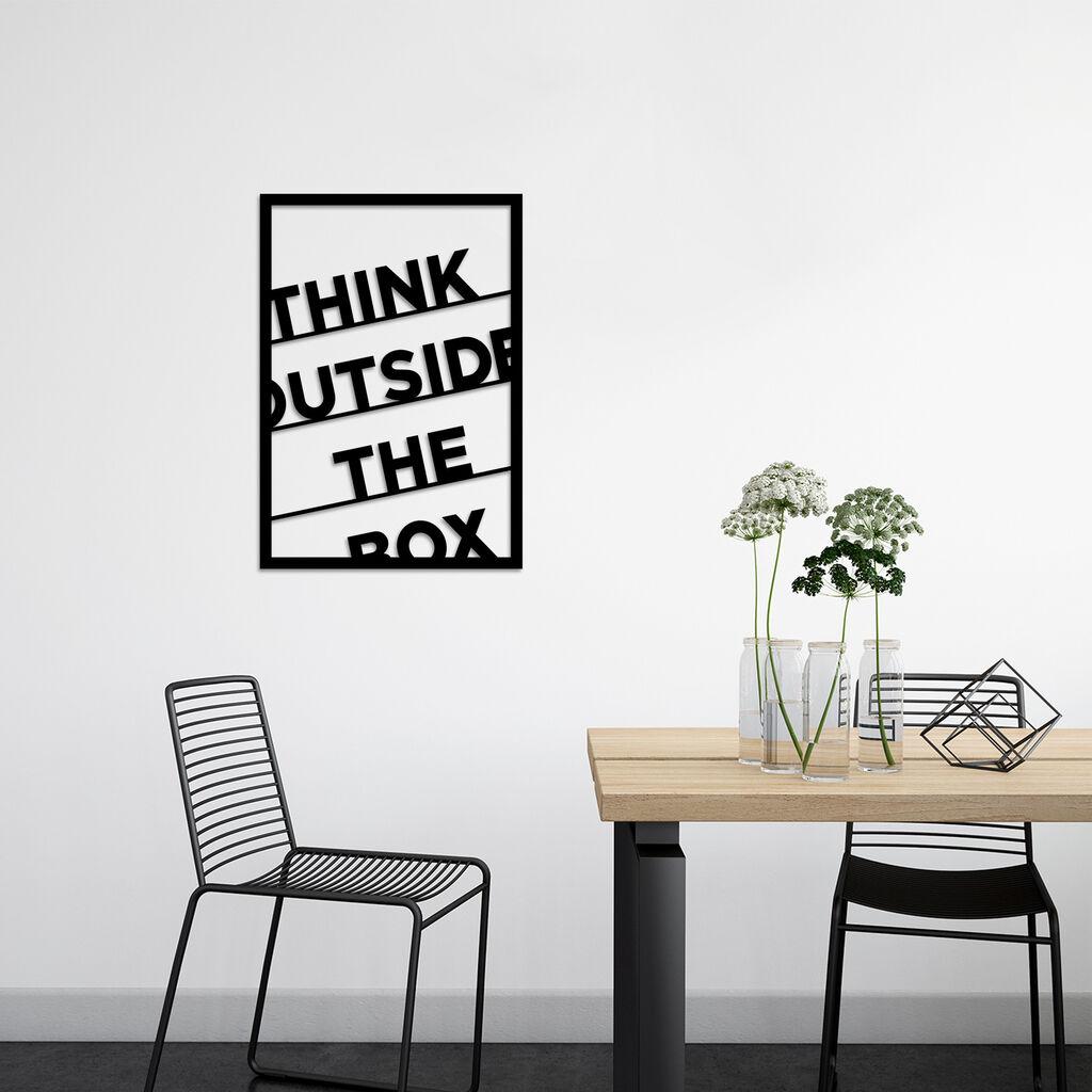 Wallity Zidna dekoracija Think Outside The Box, 50x70 cm, 1.5 mm, Crna