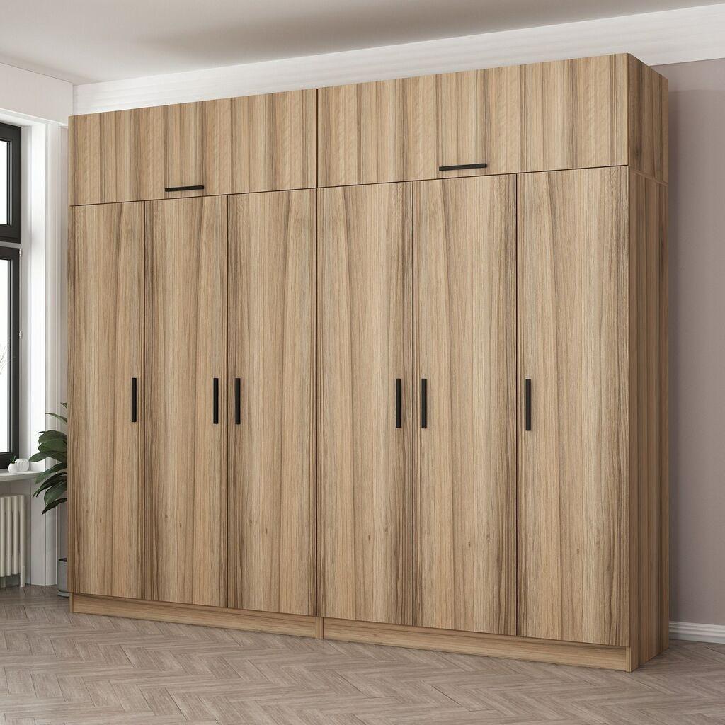 Hanah Home Ormar Kale-7711, 270x255x52 cm, Smeđa