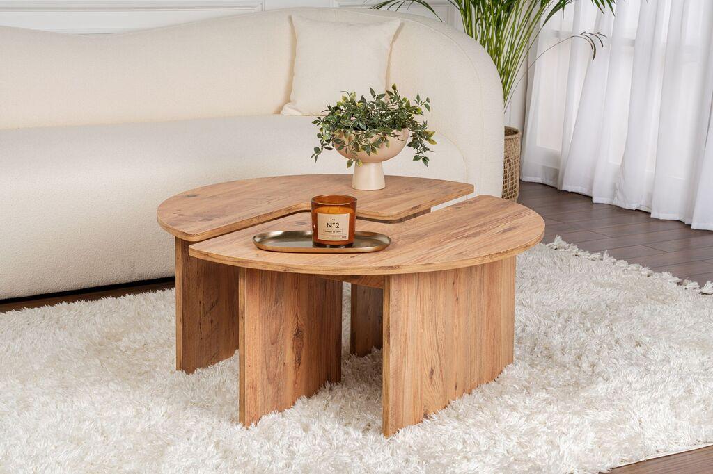 Nordure Klub sto Moira, O90x41cm, Smeđa