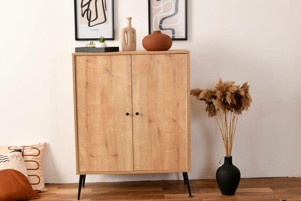 Hanah Home Komoda s ladicama Calvin, 90x105x41 cm, Boje hrasta