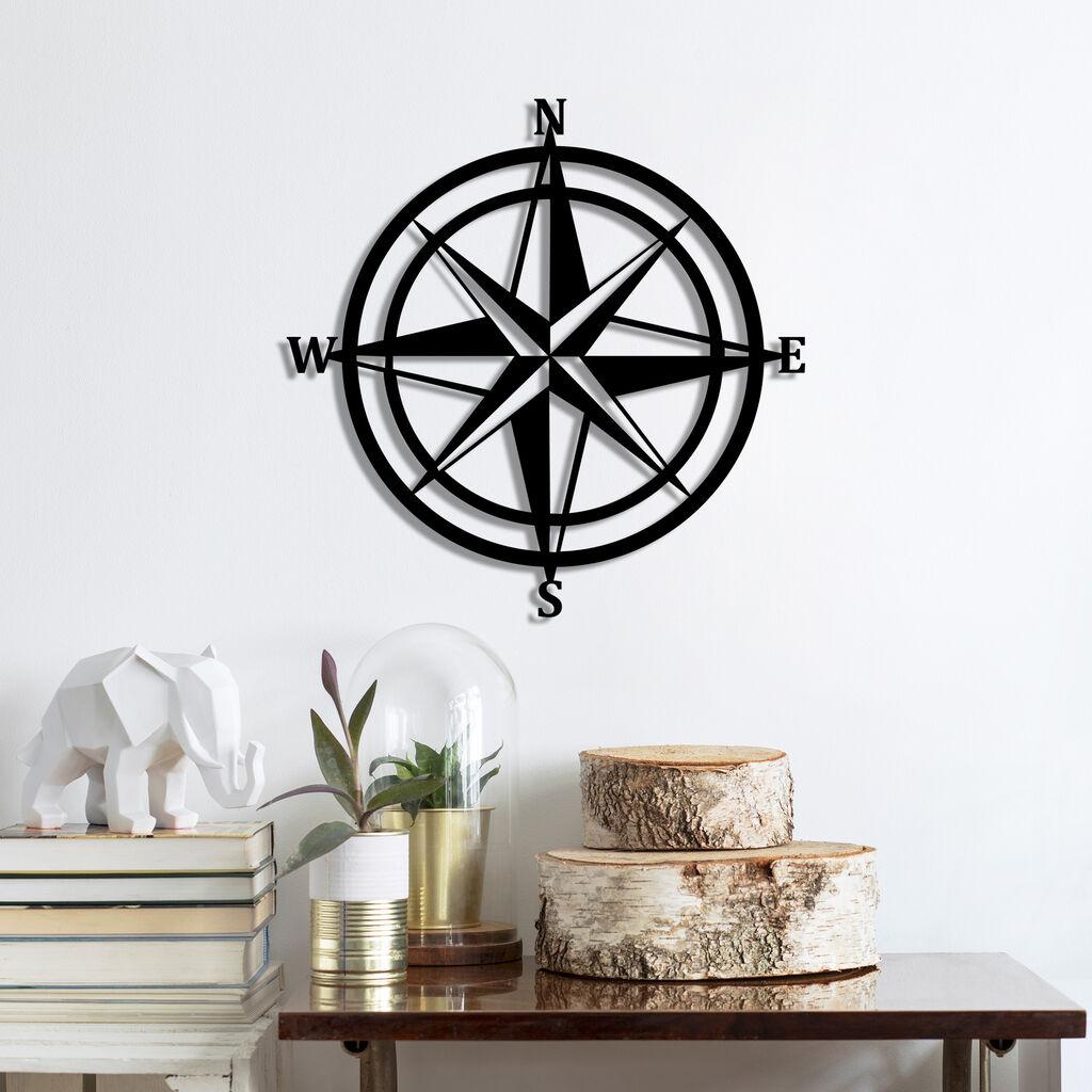Wallity Zidna dekoracija Compass, 55x55cm, Crna