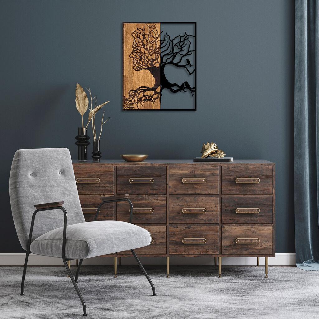 Wallity Zidna dekoracija Tree Man - 291, 49 x 3 x 58 cm,  Crna
