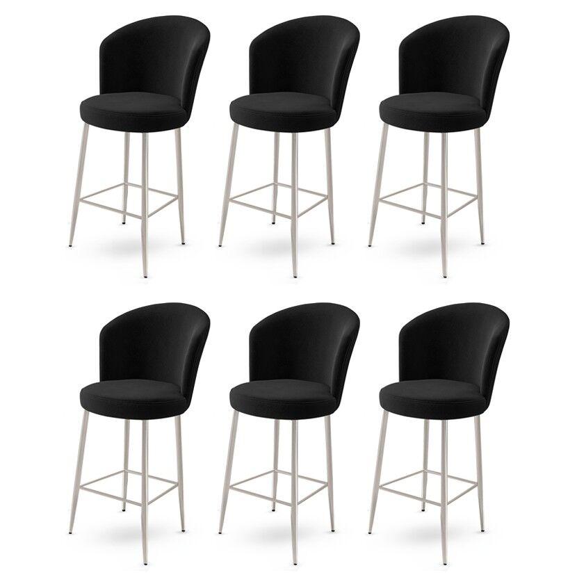 Hanah Home Set barskih stolica Alte, 6 dijelova, Crna