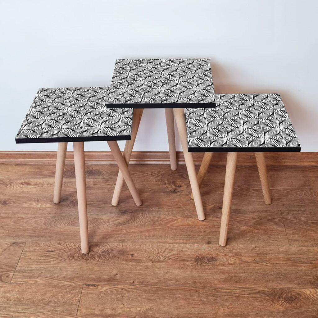 Hanah Home set stolića za kafu 3Shp222, 3 dijela, šareni