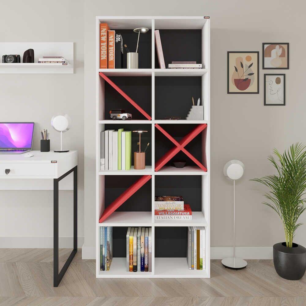 Hanah Home Bookshelf Ktp-910-Bk-1, 75x188x30 cm, Bijela