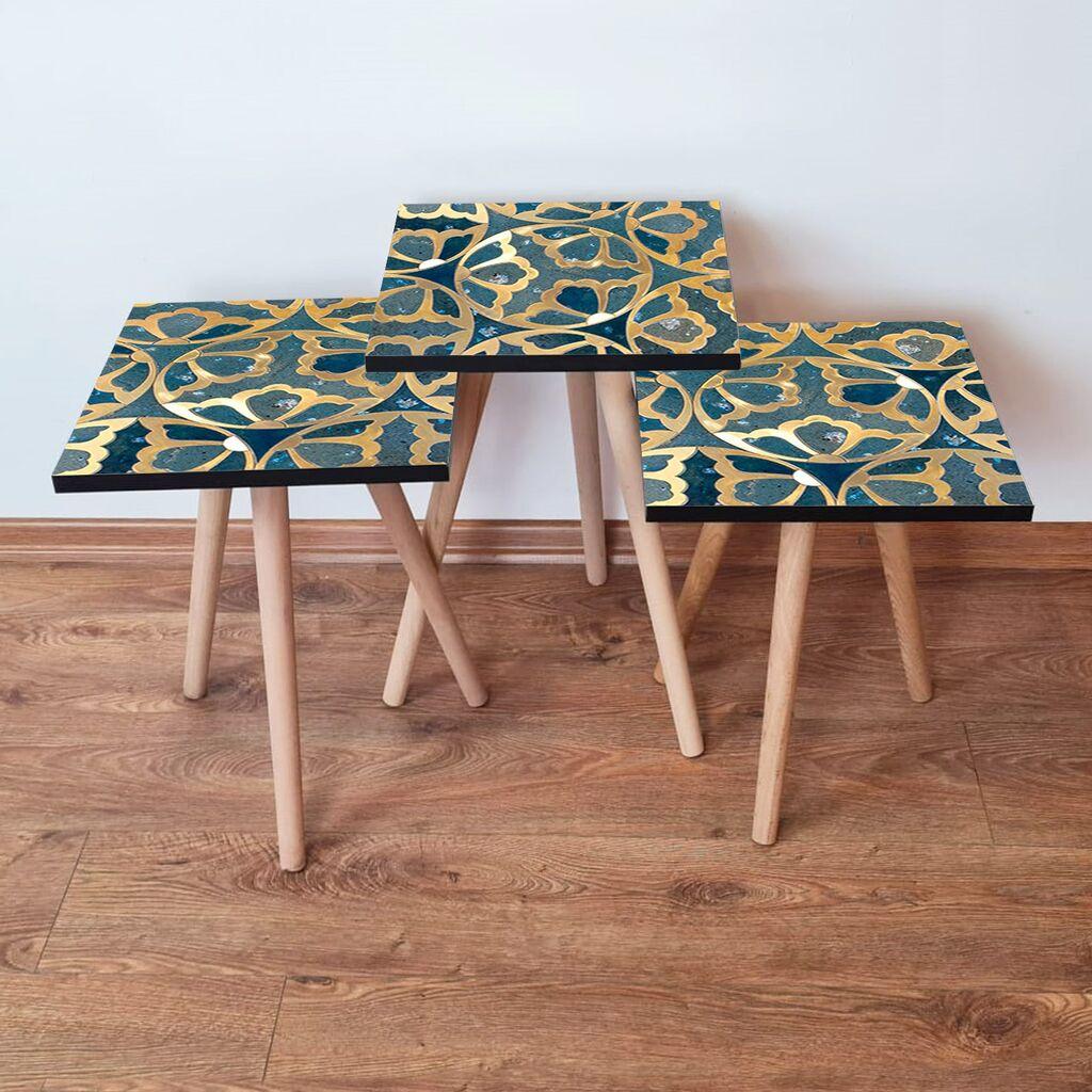 Hanah Home set stolića za kafu 3Shp274, 3 dijela, šareni