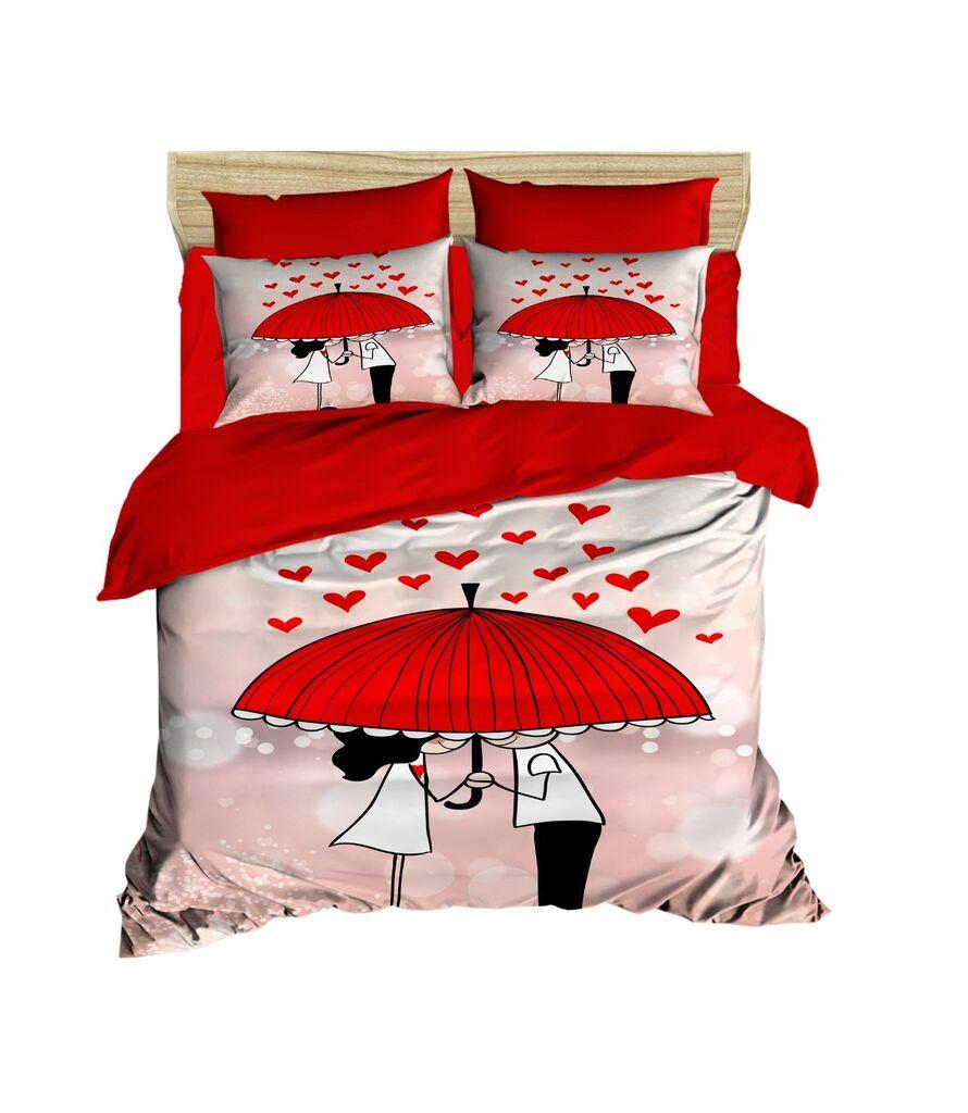 L'essentiel Maison set posteljine 207, 200x220cm, roze-crvena