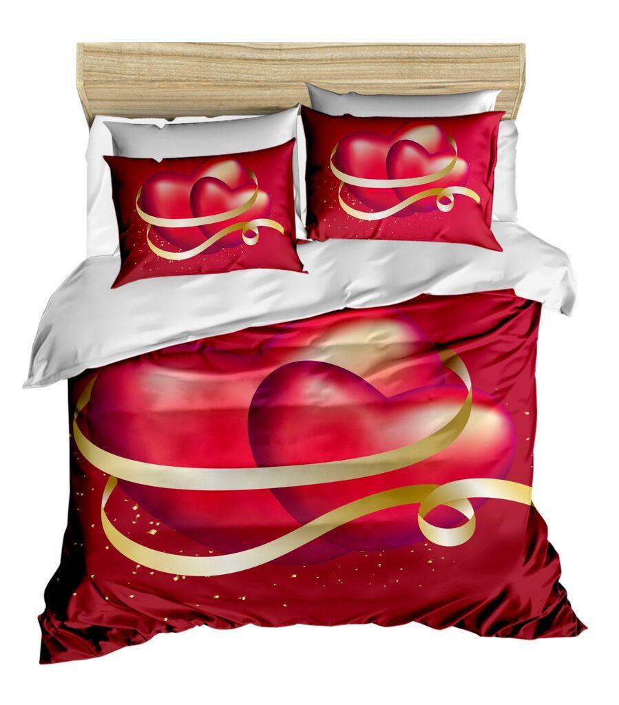 L'essentiel Maison set posteljine 152, 200x220cm, crvena i bijela
