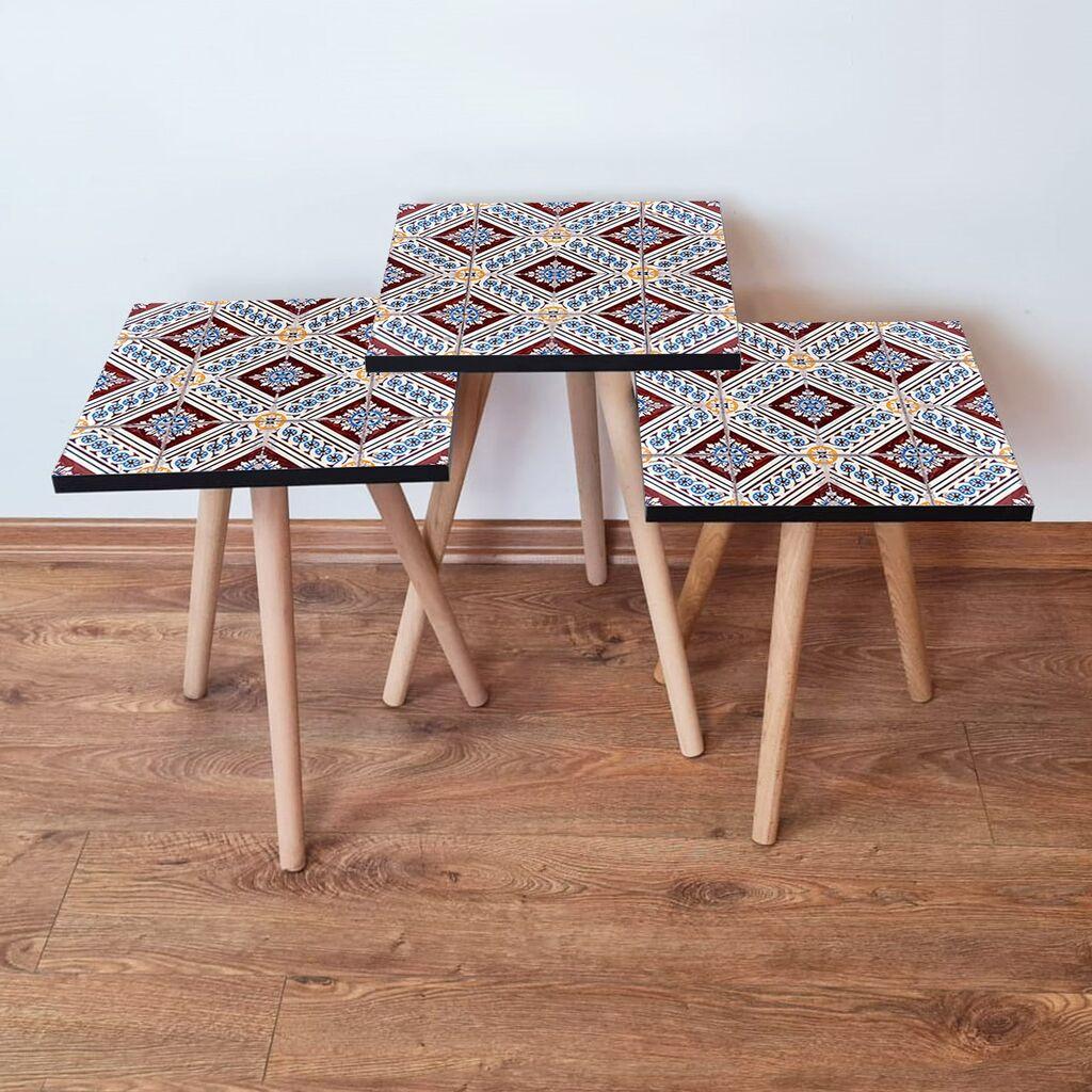 Hanah Home set stolića za kafu 3Shp36, 3 dijela, šareni