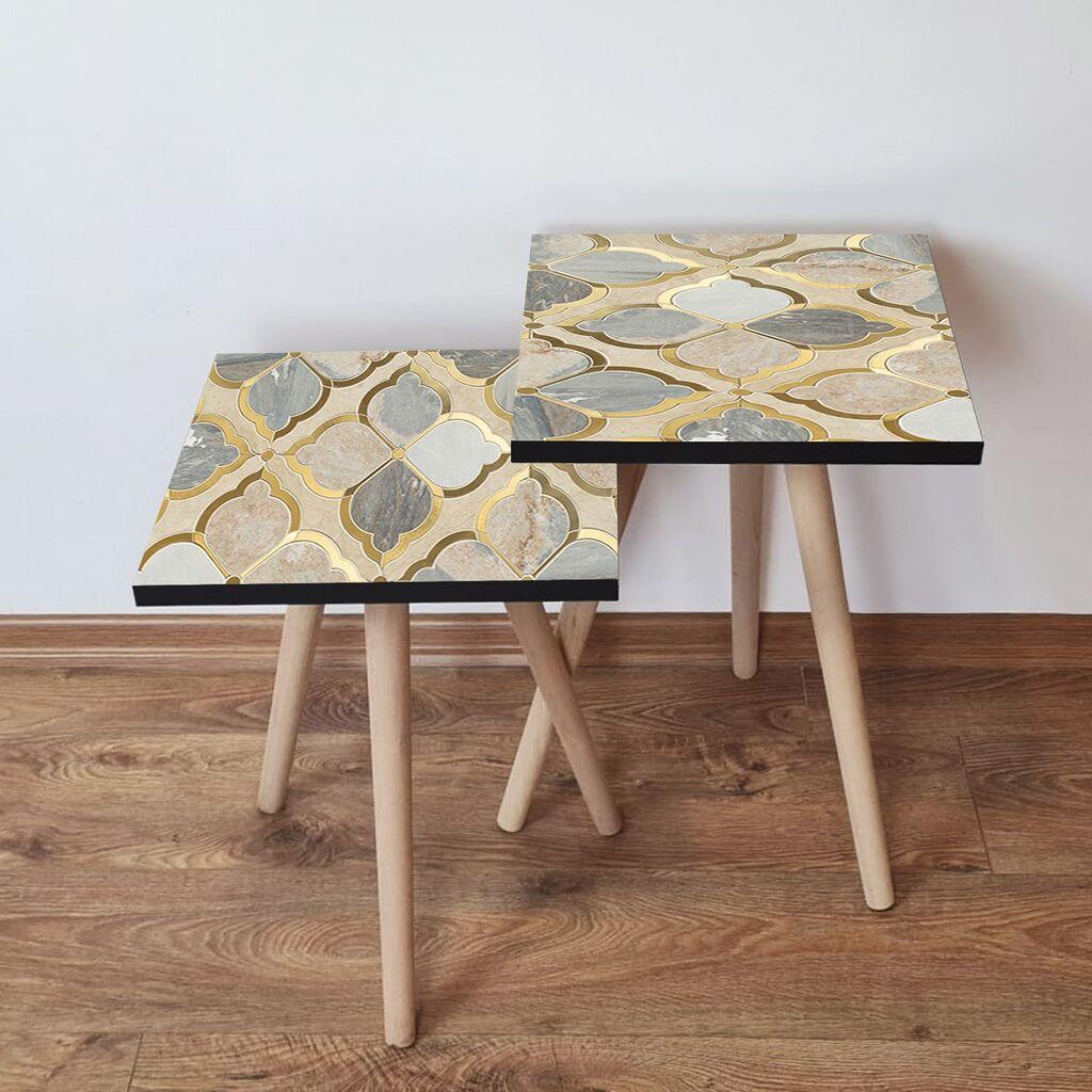 Hanah Home set stolića za kafu 2Shp490, 2 dijela, šareni