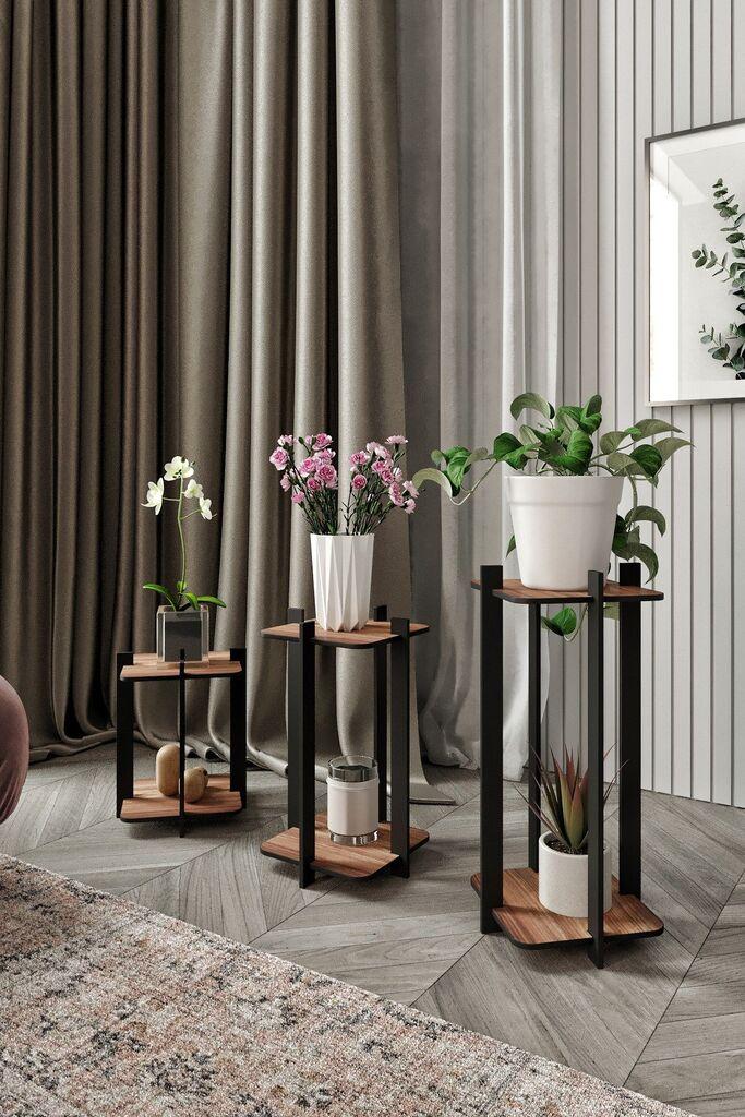 Hanah Home Flower Desk Kvadratni stalak za cvijeće, orah
