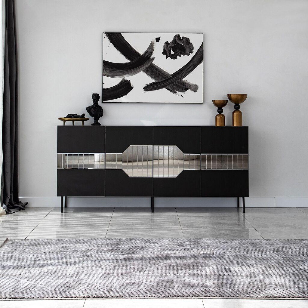 Hanah Kućna konzola Milan, 180x80x40 cm, Crna