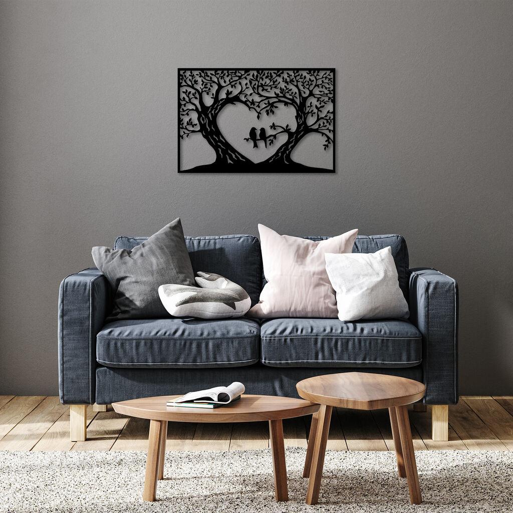 Wallity Zidna dekoracija Birds Love - 280 S, 46 x 69 cm,  Crna