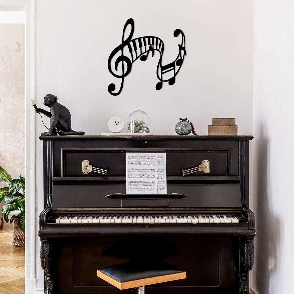 Wallity Zidna dekoracija Musical-438, 70x68 cm, 1.5 mm, Crna