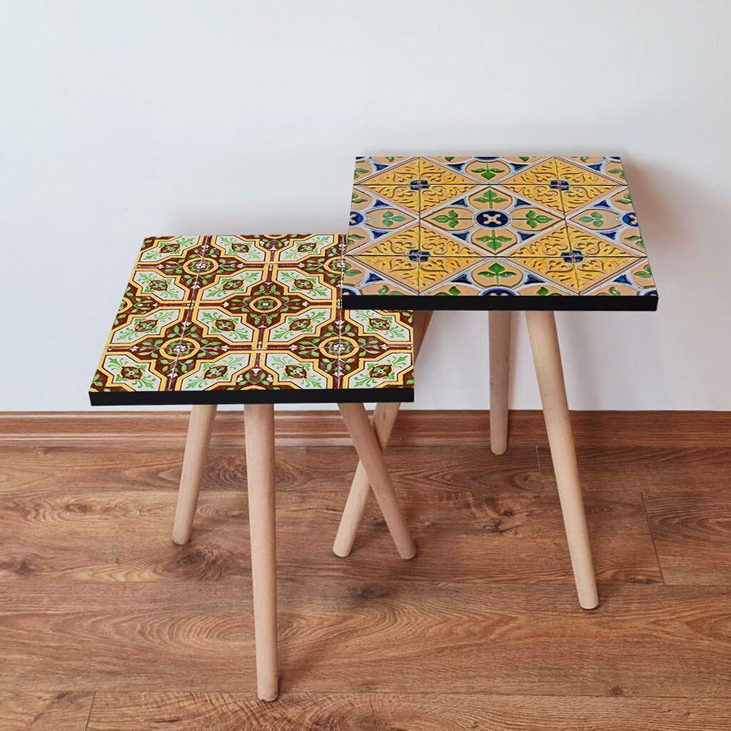 Hanah Home set stolića za kafu 2Shp247, 2 dijela, šareni