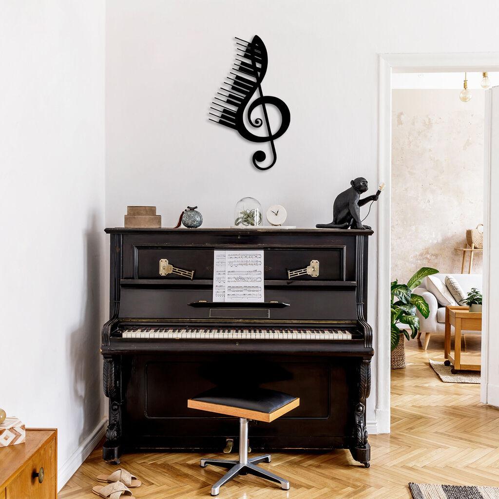 Wallity Zidna dekoracija Musical-309, 42x69cm, Crna