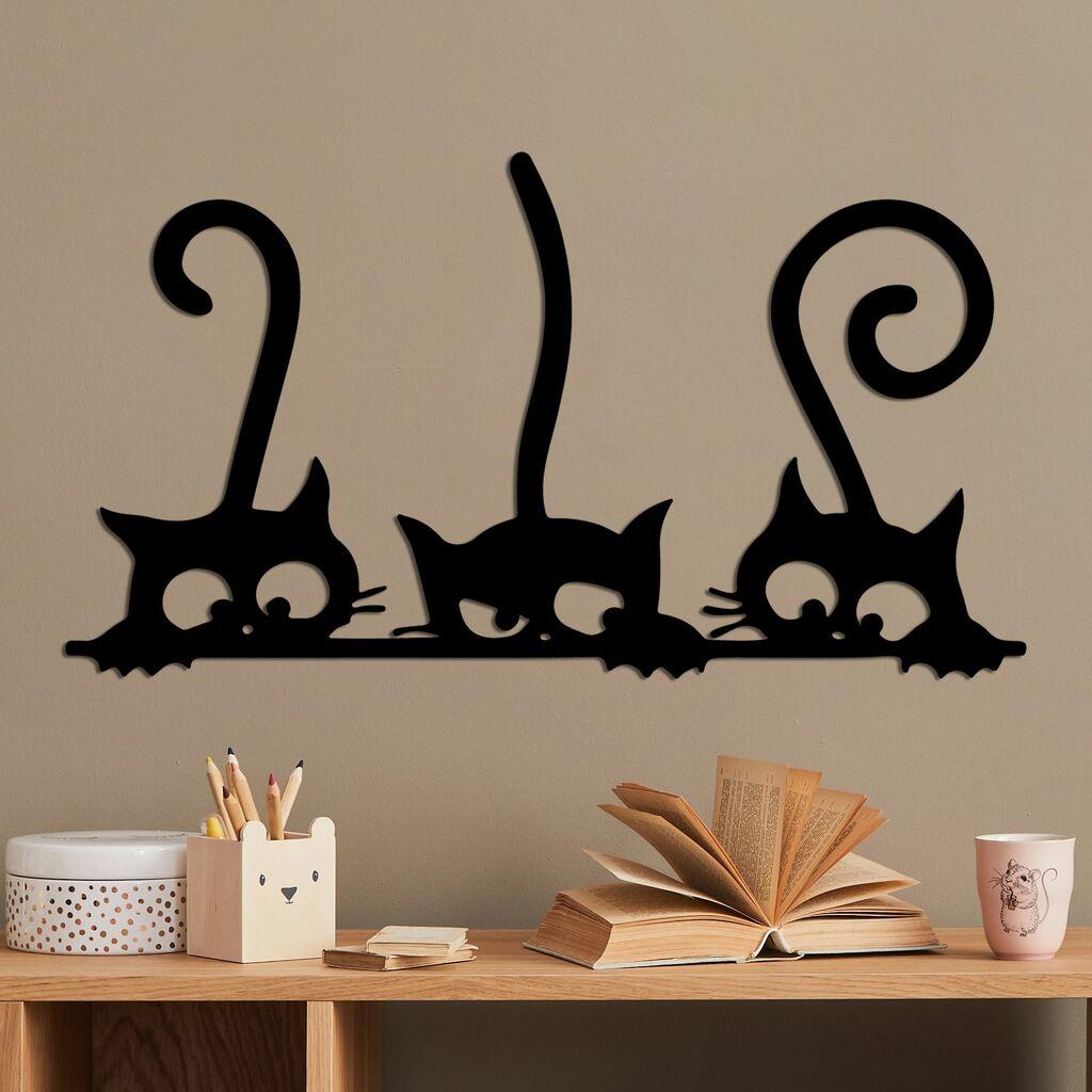 Wallity Zidna dekoracija Cat 5, 60x33 cm, 1.5 mm, Crna