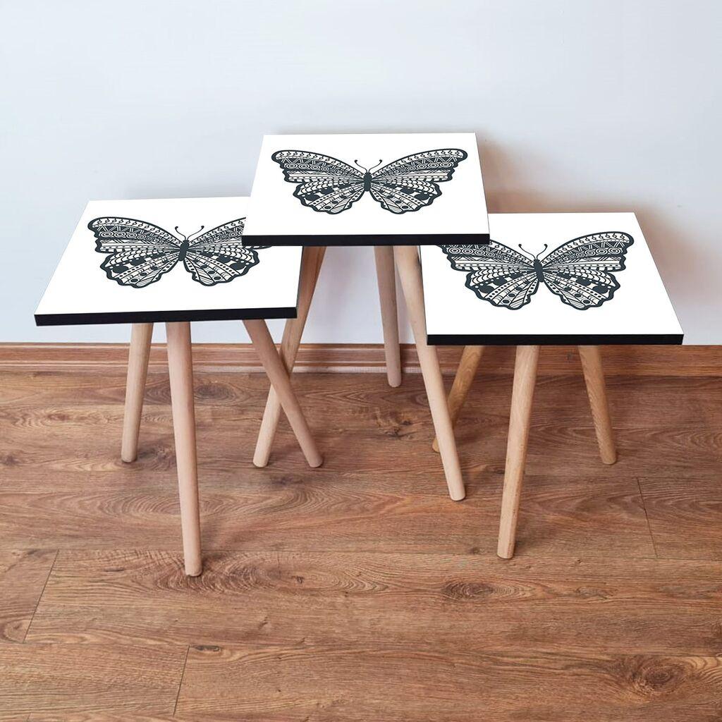 Hanah Home set stolića za kafu 3Shp12, 3 dijela, šareni