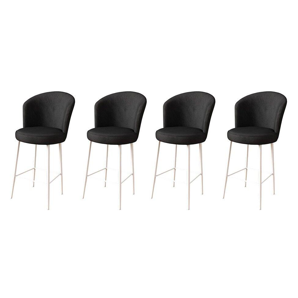 Hanah Home set barskih stolica Fora, 4 dijela, crno-bijela