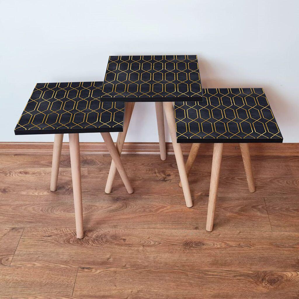 Hanah Home set stolića za kafu 3Shp154, 3 dijela, šareni