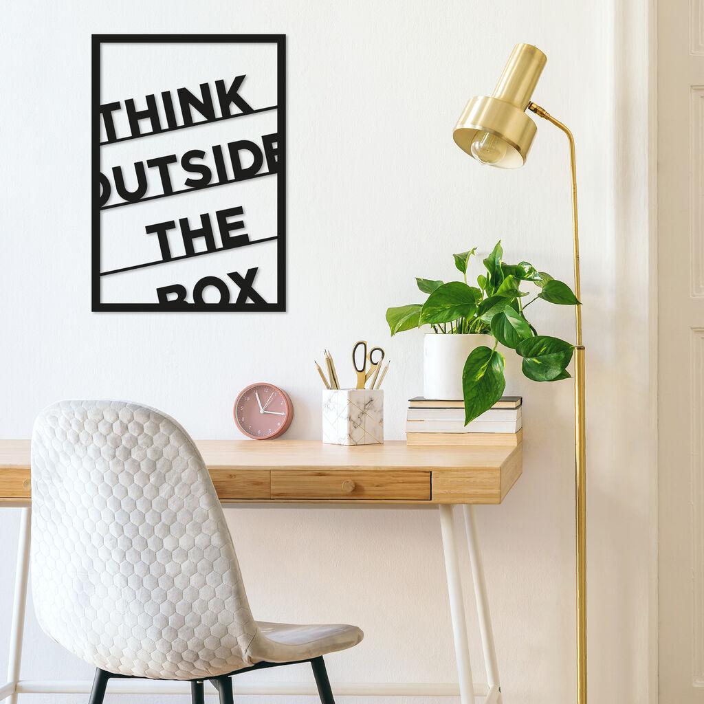 Wallity Zidna dekoracija Think Outside The Box, 35x50 cm, 1.5 mm, Crna