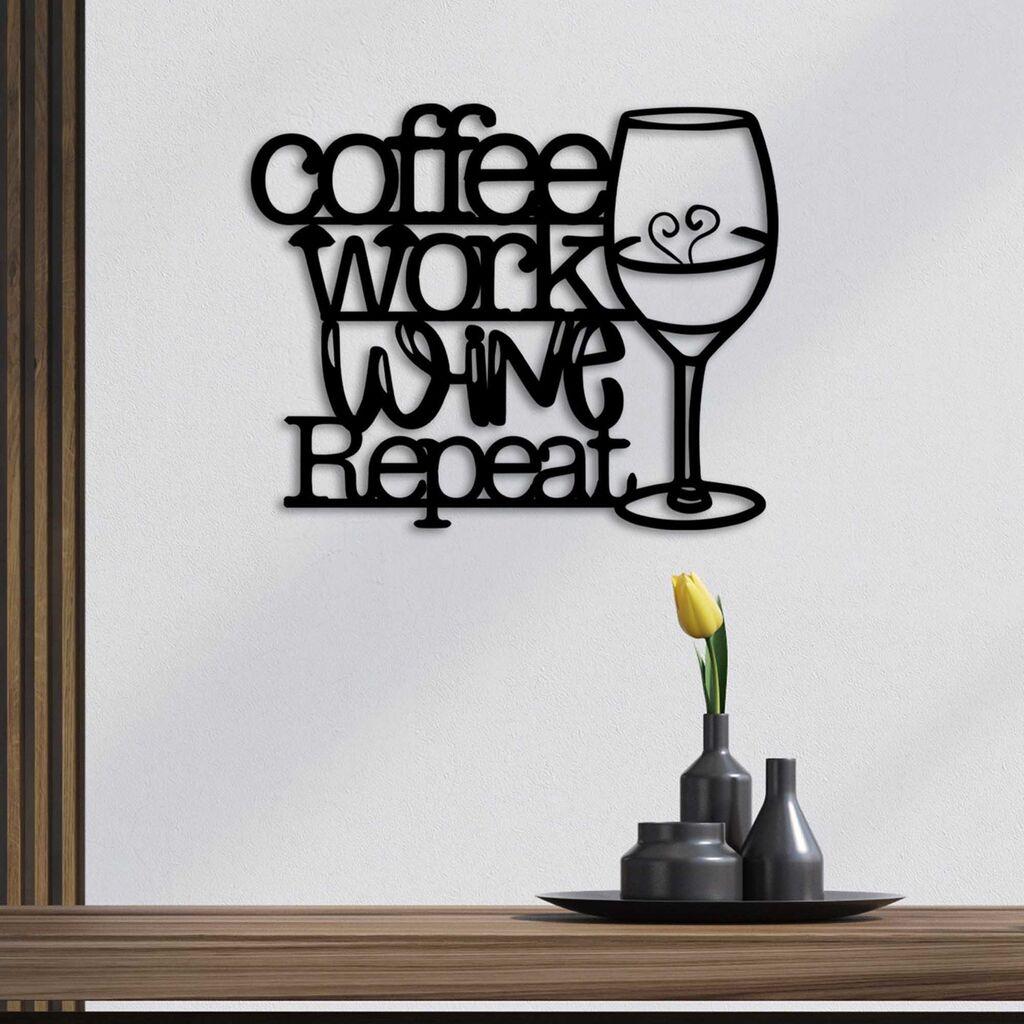Wallity Zidna dekoracija Coffee Repeat, 50x40 cm, 1.5 mm, Crna