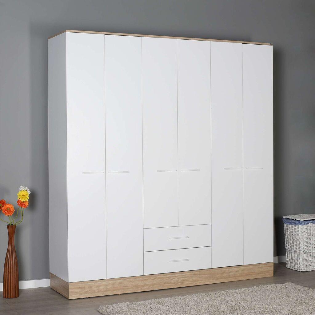 Hanah Home Podloga za ormar 6, 224x206x52 cm, Bijela