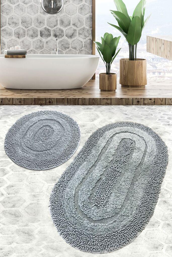 L'essentiel Maison Set od 2 kupaonska tepiha siva