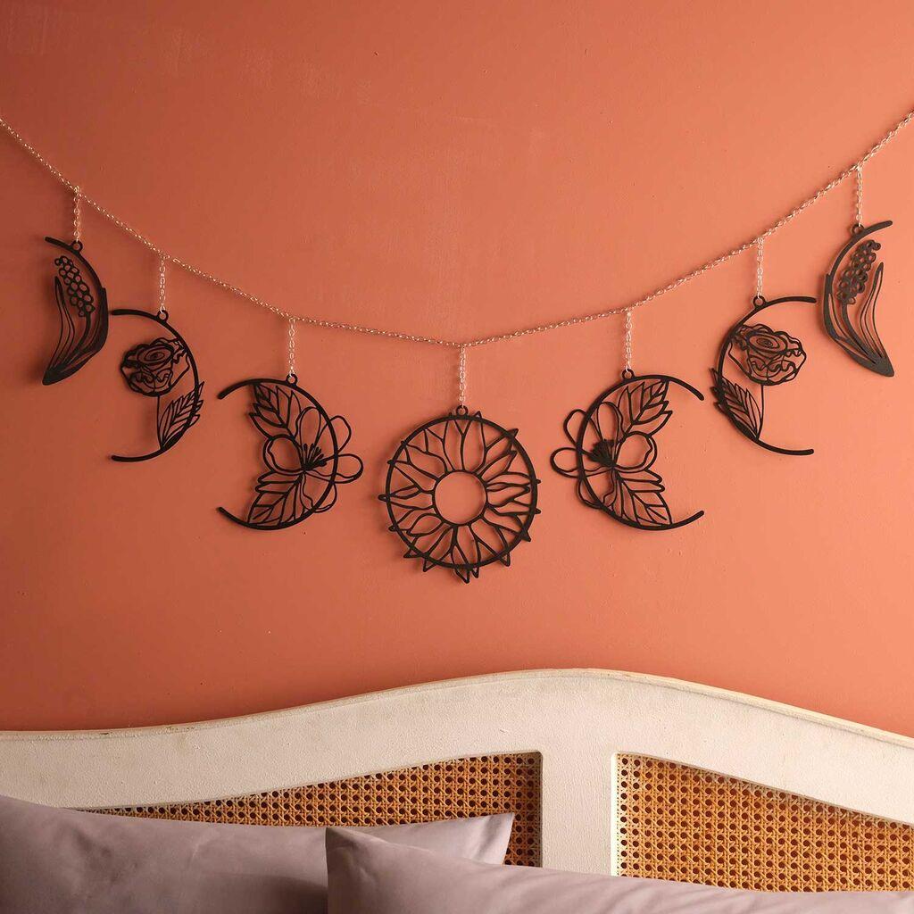 Wallity Zidna dekoracija Moon Phases-APT534MS, 27x136 cm, 1 mm, Crna