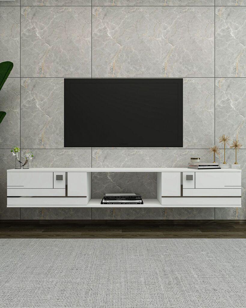 Hanah Kućna TV komoda Aredam, 150x25,6x29,6 cm, Bijela