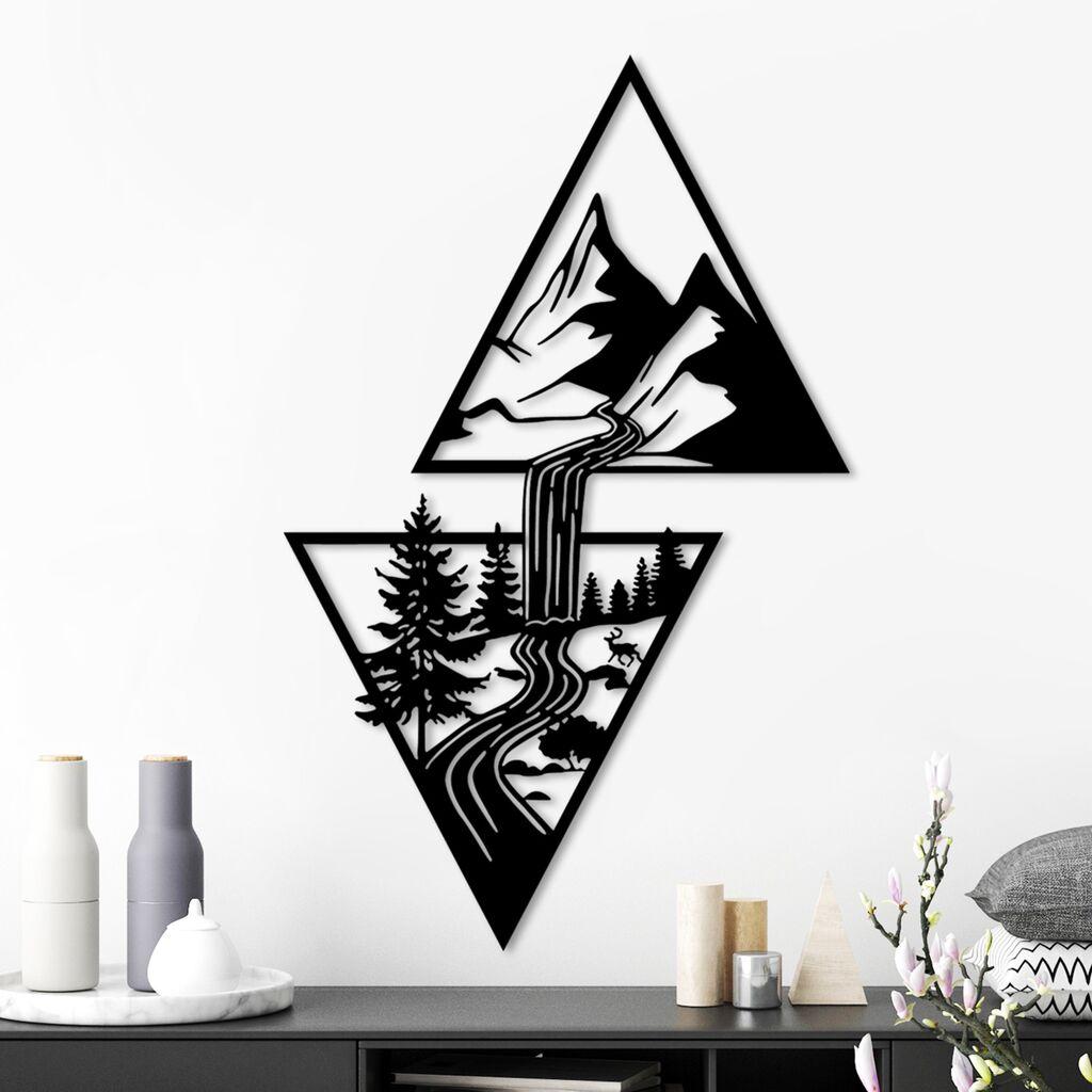 Wallity Zidna dekoracija Cassade, 80x50 cm, 1.5 mm, Crna