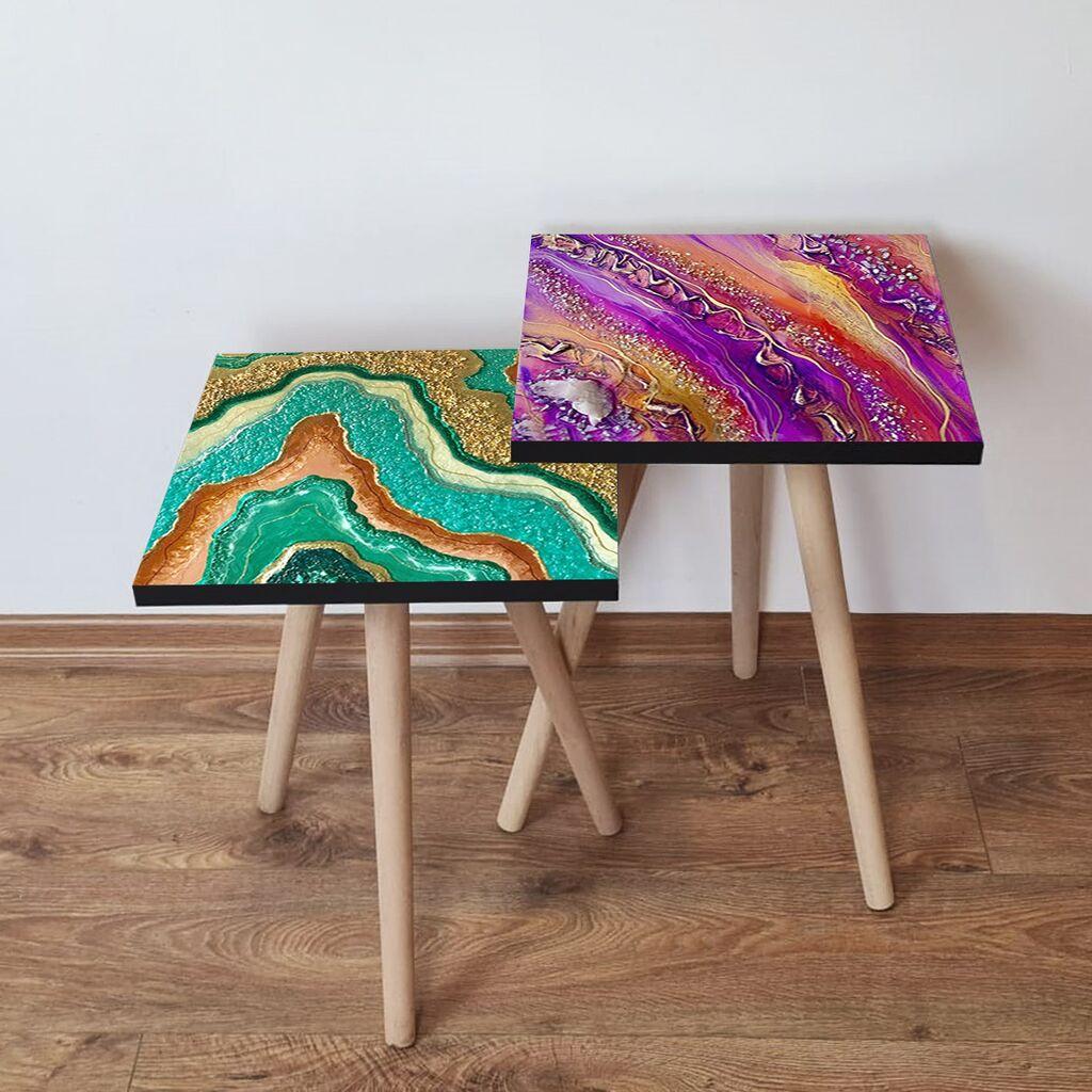 Hanah Home set stolića za kafu 2Shp274, 2 dijela, šareni