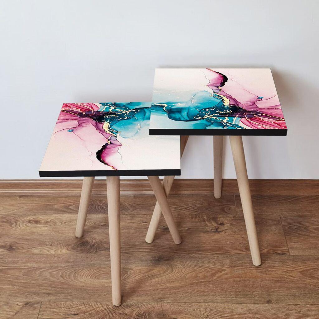 Hanah Home set stolića za kafu 2Shp98, 2 dijela, šareni